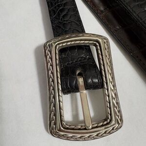 Brighton B2600 Reversable Black Brown Women's  Size S25 Silver Nickel  Accents